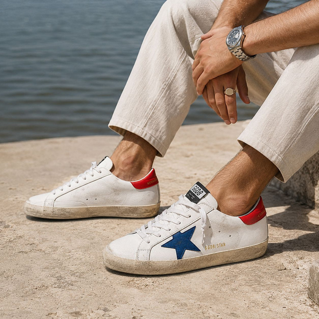 GOLDEN GOOSE SUPERSTAR | WEISS BLAU ROT